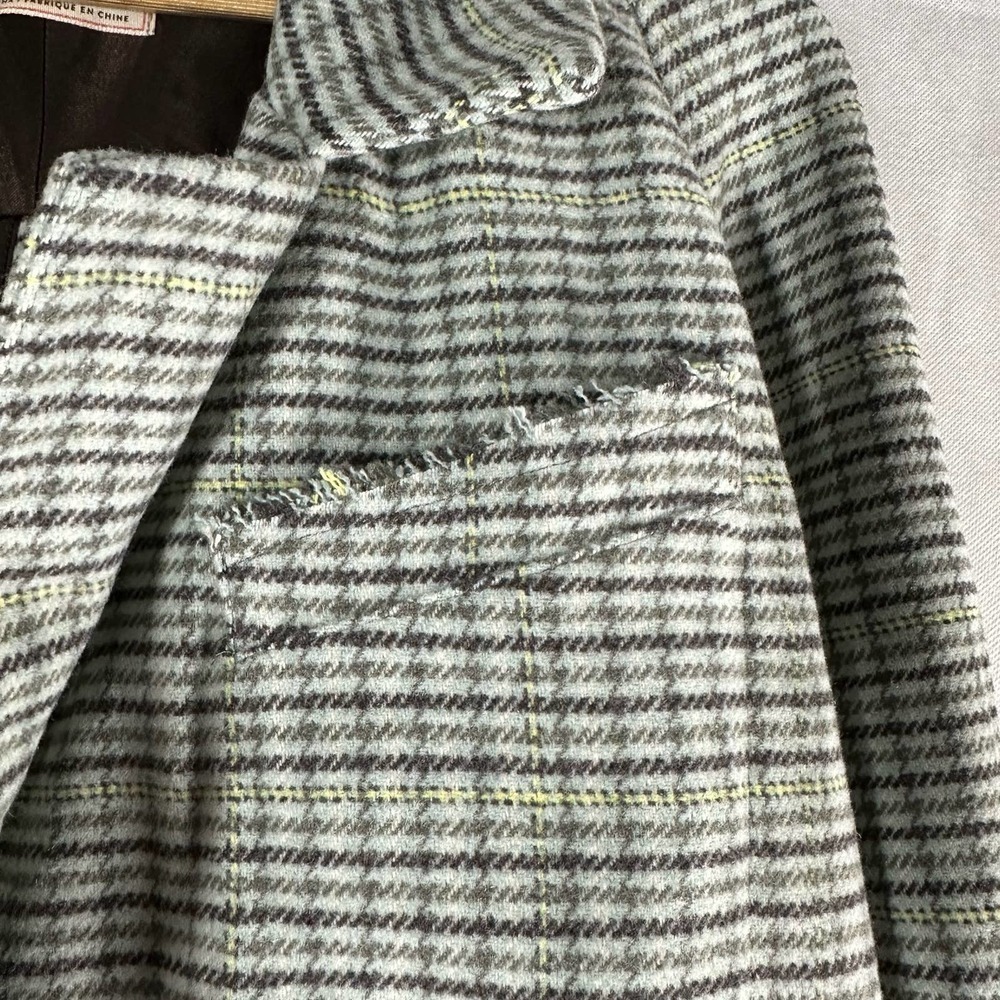 Free People WE THE FREE Liberty Duster Plaid Wool Blend Coat Size Small - Picture 13 of 14